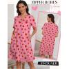 Ekouaer Zipper Robes for Women Short Knit Bathrobes Lightweight Knee Length Housecoat with Pockets Nightgown S-3XL(Strawberry)