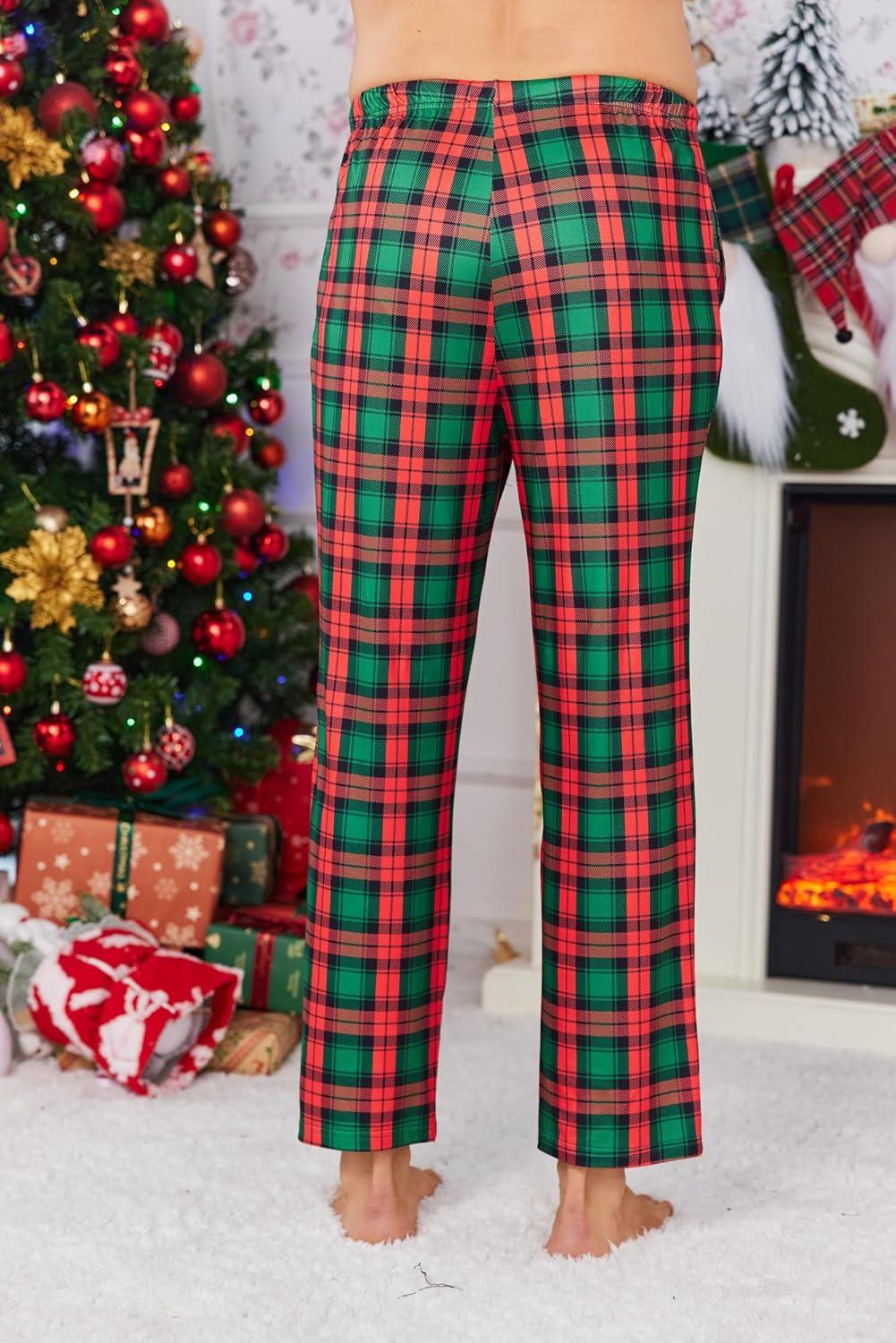 imageEkouaer Mens Pajama Pants Plaid Pj Lounge Pants Soft PJ Bottoms with Pockets amp Drawstring SXXLChristmas Plaid
