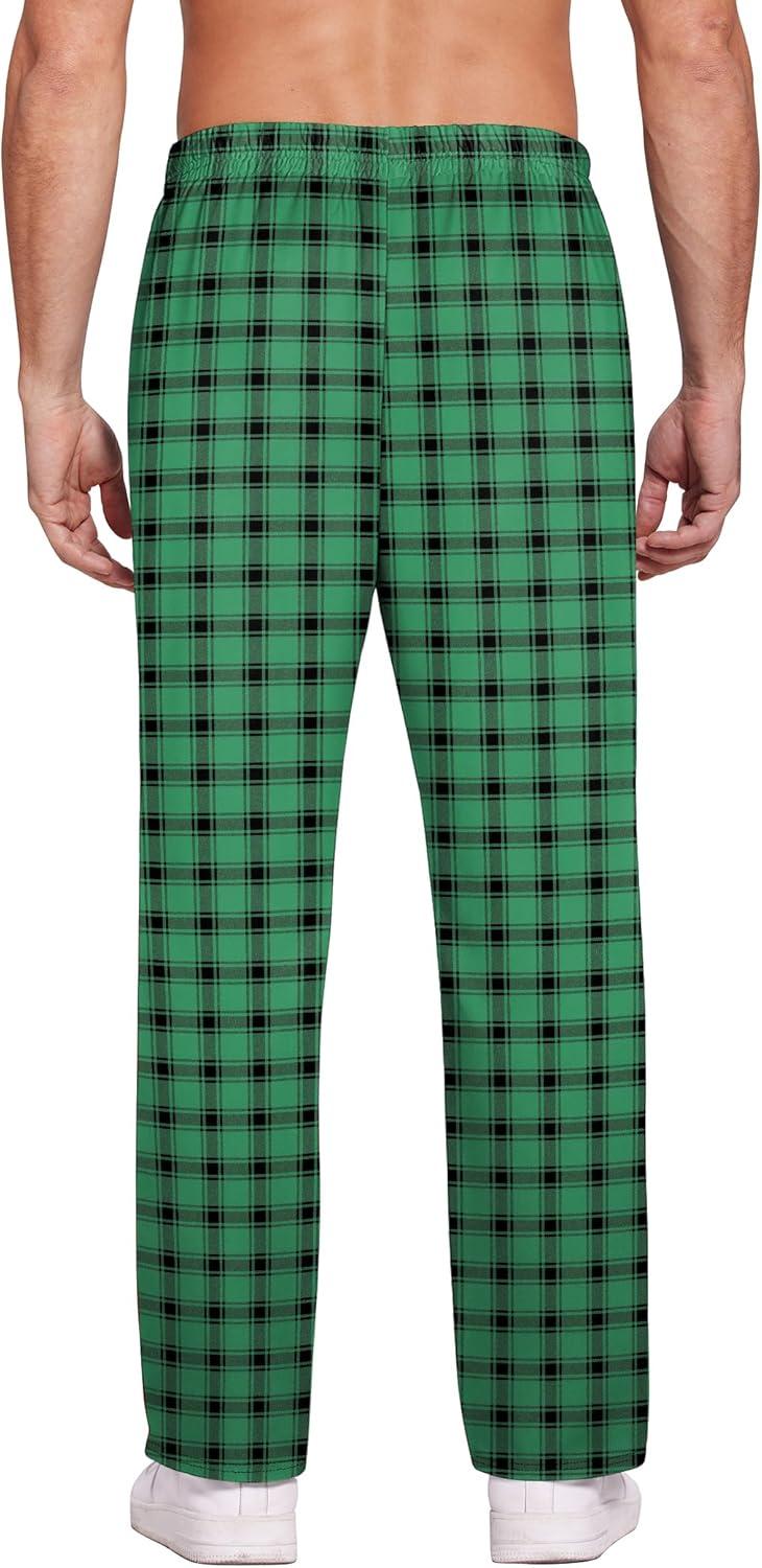imageEkouaer Mens Pajama Pants Plaid Pj Lounge Pants Soft PJ Bottoms with Pockets amp Drawstring SXXLDark Green Plaid