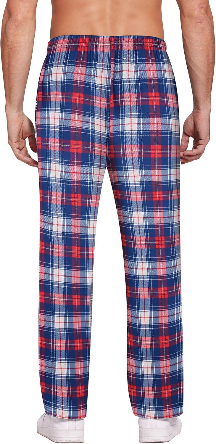 imageEkouaer Mens Pajama Pants Plaid Pj Lounge Pants Soft PJ Bottoms with Pockets amp Drawstring SXXLRed and Blue Plaid