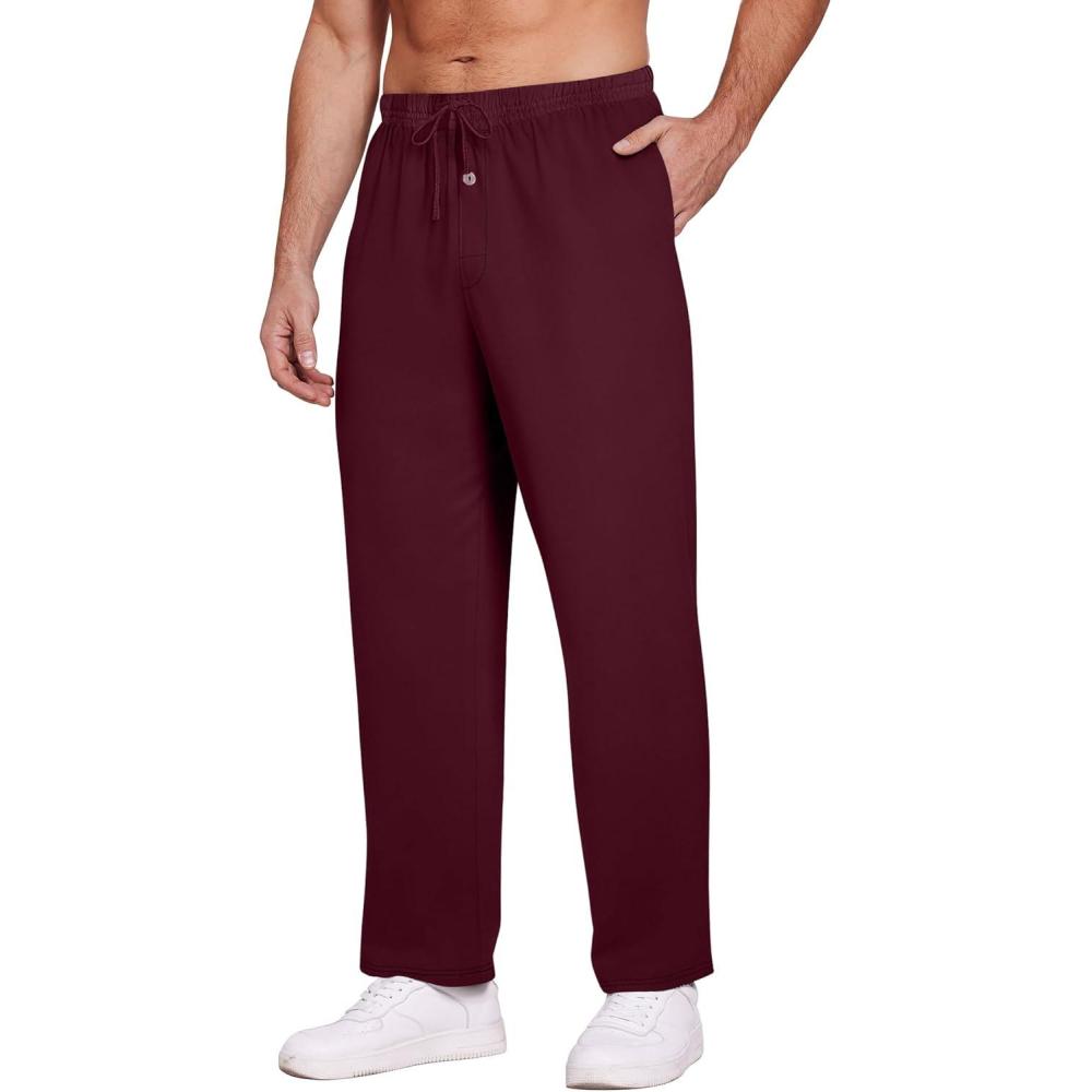 imageEkouaer Mens Pajama Pants Plaid Pj Lounge Pants Soft PJ Bottoms with Pockets amp Drawstring SXXLDark Red