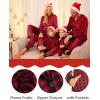 Ekouaer Christmas Matching Pajamas Onesie for Family Fleece Onesie Sleepwear Zipper Jumpsuit with Pockets(Red Plaid Onesie)
