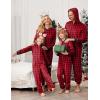 Ekouaer Christmas Matching Pajamas Onesie for Family Fleece Onesie Sleepwear Zipper Jumpsuit with Pockets(Red Plaid Onesie)