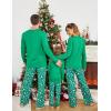 Ekouaer Christmas Pajamas Matching Family Pj Set Long Sleeve Tops and Plaid Pants for Sleepwear Soft Loungewear Pjs(Green Santa Claus)