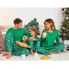 Ekouaer Christmas Pajamas Matching Family Pj Set Long Sleeve Tops and Plaid Pants for Sleepwear Soft Loungewear Pjs(Green Santa Claus)