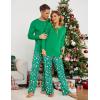 Ekouaer Christmas Pajamas Matching Family Pj Set Long Sleeve Tops and Plaid Pants for Sleepwear Soft Loungewear Pjs(Green Santa Claus)