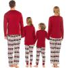 Ekouaer Christmas Pajamas Matching Family Pj Set Long Sleeve Tops and Plaid Pants for Sleepwear Soft Loungewear Pjs(Red Deer)