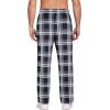 Ekouaer Men’s Pajama Pants Plaid Pj Lounge Pants Soft PJ Bottoms with Pockets & Drawstring S-XXL(Black and Grey Plaid)