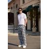 Ekouaer Men’s Pajama Pants Plaid Pj Lounge Pants Soft PJ Bottoms with Pockets & Drawstring S-XXL(Black and White Plaid)