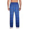 Ekouaer Men’s Pajama Pants Plaid Pj Lounge Pants Soft PJ Bottoms with Pockets & Drawstring S-XXL(Blue and Black Plaid)