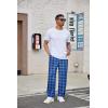 Ekouaer Men’s Pajama Pants Plaid Pj Lounge Pants Soft PJ Bottoms with Pockets & Drawstring S-XXL(Blue and Black Plaid)