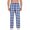 Ekouaer Men’s Pajama Pants Plaid Pj Lounge Pants Soft PJ Bottoms with Pockets & Drawstring S-XXL(Blue and White Plaid)