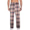 Ekouaer Men’s Pajama Pants Plaid Pj Lounge Pants Soft PJ Bottoms with Pockets & Drawstring S-XXL(Brown and White Plaid)