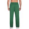 Ekouaer Men’s Pajama Pants Plaid Pj Lounge Pants Soft PJ Bottoms with Pockets & Drawstring S-XXL(Dark Green Plaid)