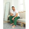Ekouaer Men’s Pajama Pants Plaid Pj Lounge Pants Soft PJ Bottoms with Pockets & Drawstring S-XXL(Dark Green Plaid)