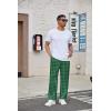 Ekouaer Men’s Pajama Pants Plaid Pj Lounge Pants Soft PJ Bottoms with Pockets & Drawstring S-XXL(Dark Green Plaid)