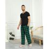 Ekouaer Men’s Pajama Pants Plaid Pj Lounge Pants Soft PJ Bottoms with Pockets & Drawstring S-XXL(Green and Black Plaid)