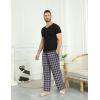 Ekouaer Men’s Pajama Pants Plaid Pj Lounge Pants Soft PJ Bottoms with Pockets & Drawstring S-XXL(Line Black Plaid)