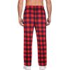 Ekouaer Men’s Pajama Pants Plaid Pj Lounge Pants Soft PJ Bottoms with Pockets & Drawstring S-XXL(Red and Black Plaid)