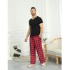 Ekouaer Men’s Pajama Pants Plaid Pj Lounge Pants Soft PJ Bottoms with Pockets & Drawstring S-XXL(Red and Black Plaid)