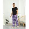 Ekouaer Men’s Pajama Pants Plaid Pj Lounge Pants Soft PJ Bottoms with Pockets & Drawstring S-XXL(Red and Blue Plaid)
