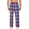 Ekouaer Men’s Pajama Pants Plaid Pj Lounge Pants Soft PJ Bottoms with Pockets & Drawstring S-XXL(Red and Blue Plaid)