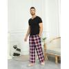 Ekouaer Men’s Pajama Pants Plaid Pj Lounge Pants Soft PJ Bottoms with Pockets & Drawstring S-XXL(Red and White Plaid)