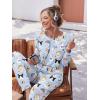 Ekouaer Pajamas Women’s Long Sleeve Sleepwear with Long Pants Soft Loungewear Pj Set S-XXL(Light Blue Cat)