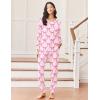 Ekouaer Pajamas Women’s Long Sleeve Sleepwear with Long Pants Soft Loungewear Pj Set S-XXL(Pink Bow)