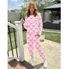 Ekouaer Pajamas Women’s Long Sleeve Sleepwear with Long Pants Soft Loungewear Pj Set S-XXL(Pink Bow)
