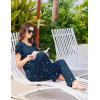 Ekouaer Pajamas for Women Set 2 Piece Comfy Loungewear, Lightweight Pjs Sleepwear, Short Sleeve Top & Long Pants with Pockets(Dreamy Constellation)