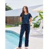 Ekouaer Pajamas for Women Set 2 Piece Comfy Loungewear, Lightweight Pjs Sleepwear, Short Sleeve Top & Long Pants with Pockets(Dreamy Constellation)