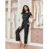 Ekouaer Pajamas for Women Set 2 Piece Comfy Loungewear, Lightweight Pjs Sleepwear, Short Sleeve Top & Long Pants with Pockets(Wine Glasses)