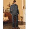 Ekouaer Womens Satin Pajama Set Classic Pattern Silky Pj Sets Button Down Sleepwear Loungewear(Black Dots 03)