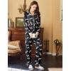 Ekouaer Womens Satin Pajama Set Classic Pattern Silky Pj Sets Button Down Sleepwear Loungewear(Black Zebra 03)