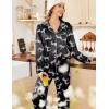 Ekouaer Womens Satin Pajama Set Classic Pattern Silky Pj Sets Button Down Sleepwear Loungewear(Black Zebra 03)