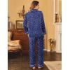 Ekouaer Womens Satin Pajama Set Classic Pattern Silky Pj Sets Button Down Sleepwear Loungewear(Blue Star Moon 03)