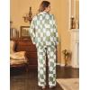 Ekouaer Womens Satin Pajama Set Classic Pattern Silky Pj Sets Button Down Sleepwear Loungewear(Geometry 03)