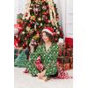 Ekouaer Womens Satin Pajama Set Classic Pattern Silky Pj Sets Button Down Sleepwear Loungewear(Green Christmas Teddy 02)