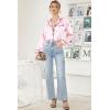 Ekouaer Womens Satin Pajama Set Classic Pattern Silky Pj Sets Button Down Sleepwear Loungewear(Pink Stripes 03)