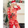 Ekouaer Womens Satin Pajama Set Classic Pattern Silky Pj Sets Button Down Sleepwear Loungewear(Red Snow Christmas 03)