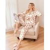 Ekouaer Womens Satin Pajama Set Classic Pattern Silky Pj Sets Button Down Sleepwear Loungewear(Teddy 03)