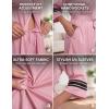 Ekouaer Womens Robe Lightweight 3/4 Sleeve Bathrobe Soft Short Knit Sleepwear with Pockets(Hot Pink)