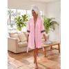 Ekouaer Womens Robe Lightweight 3/4 Sleeve Bathrobe Soft Short Knit Sleepwear with Pockets(Hot Pink)