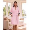 Ekouaer Womens Robe Lightweight 3/4 Sleeve Bathrobe Soft Short Knit Sleepwear with Pockets(Hot Pink)