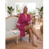 Ekouaer Womens Robe Lightweight 3/4 Sleeve Bathrobe Soft Short Knit Sleepwear with Pockets(Rose Red)