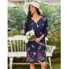 Ekouaer Zipper Robes for Women 3/4 Sleeves Housecoat Soft Nightgowns Sleepwear Mumu House Dresses with Pockets(Colorful Butterfly)