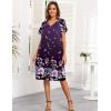 Ekouaer House Dresses for Women with Pockets Button Down Nightgowns Plus Size Moo Moos Mumu Dresses Floral Print S-3XL(Flower Purple)