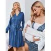 Ekouaer Maternity Nursing Gown and Robe Set Lace Nursing Nightgown for Breastfeeding Labor Delivery gowns for Hospital(Dark Blue Flower)