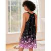 Ekouaer Nightgown for Women Sleeveless Sleepwear Lightweight Racerback Sleep Shirt Pleated V Neck Night Dress Short Chemise(Black Pink Sakura)